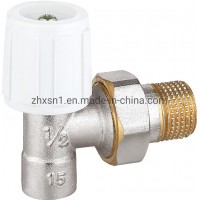 Sand Polished Nickle Plated Radiator Valve Manual Open Angle Type Welding